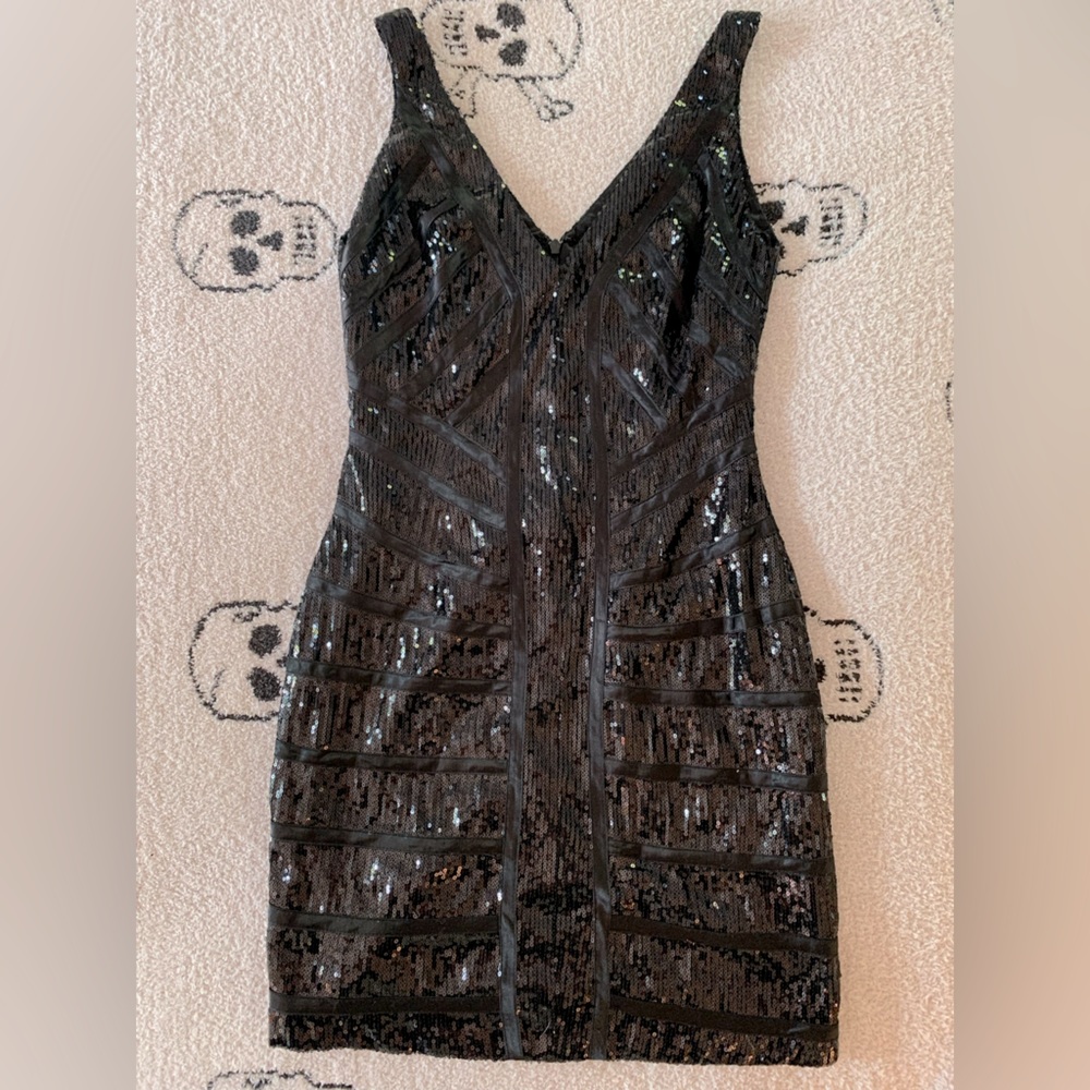 Black Sequin Mini Dress
